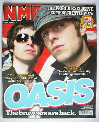 NME magazine - Oasis cover (30 April 2005)