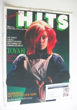 Smash Hits magazine - Toyah cover (27 November - 10 December 1980)