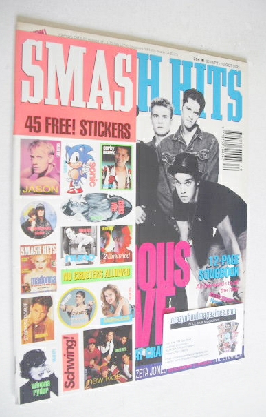 Smash Hits magazine - Take That cover (30 September - 13 October 1992)