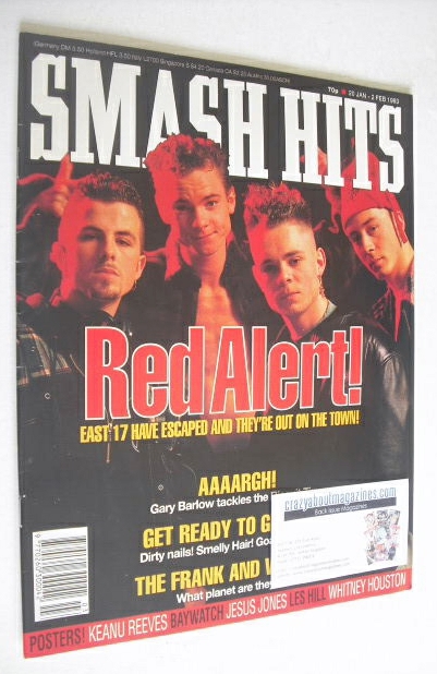 Smash Hits magazine - East 17 cover (20 January - 2 February 1993)