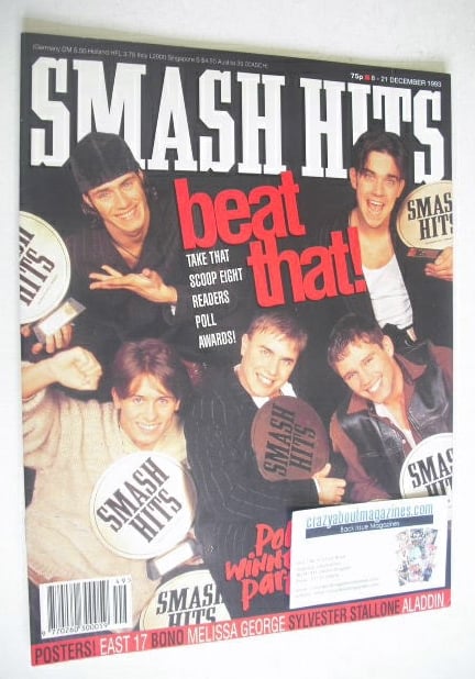 Smash Hits magazine - Take That cover (8-21 December 1993)