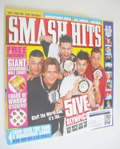 Smash Hits magazine - Five cover (3 June 1998)