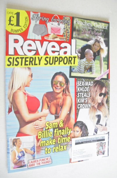 <!--2014-04-19-->Reveal magazine - Sam and Billie Faiers cover (19-25 April