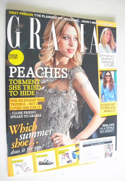 <!--2014-04-21-->Grazia magazine - Peaches Geldof cover (2 April 2014)