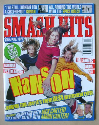 Smash Hits magazine - Hanson cover (19 November - 2 December 1997)