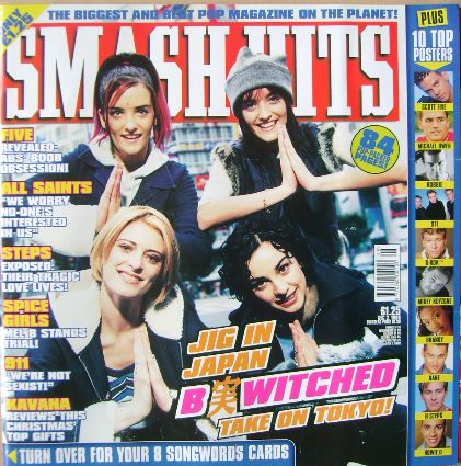 Smash Hits magazine - B*Witched cover (2 December 1998)