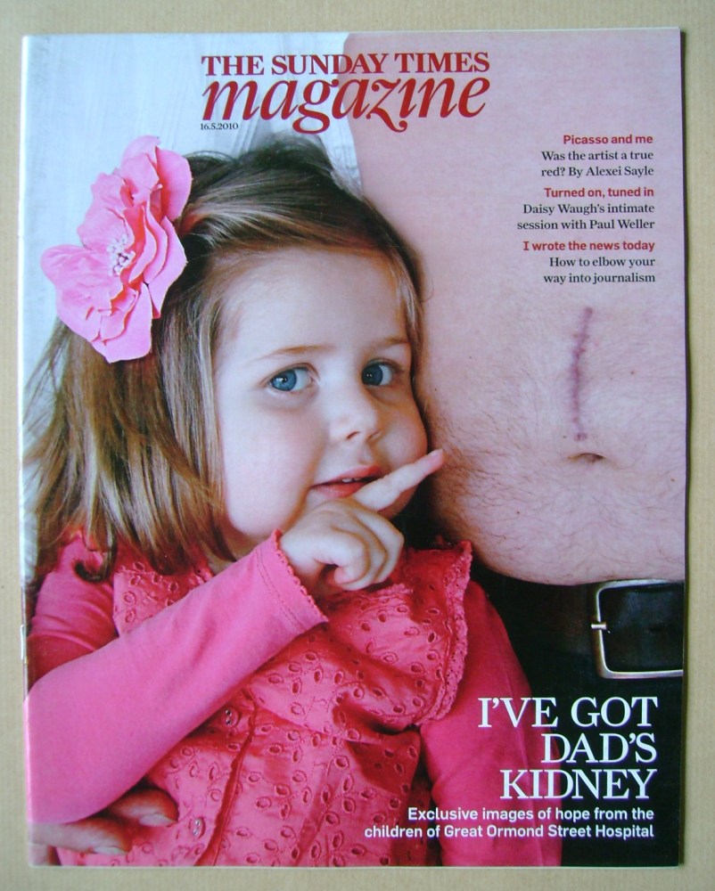 The Sunday Times magazine - I've Got Dad's Kidney cover (16 May 2010)