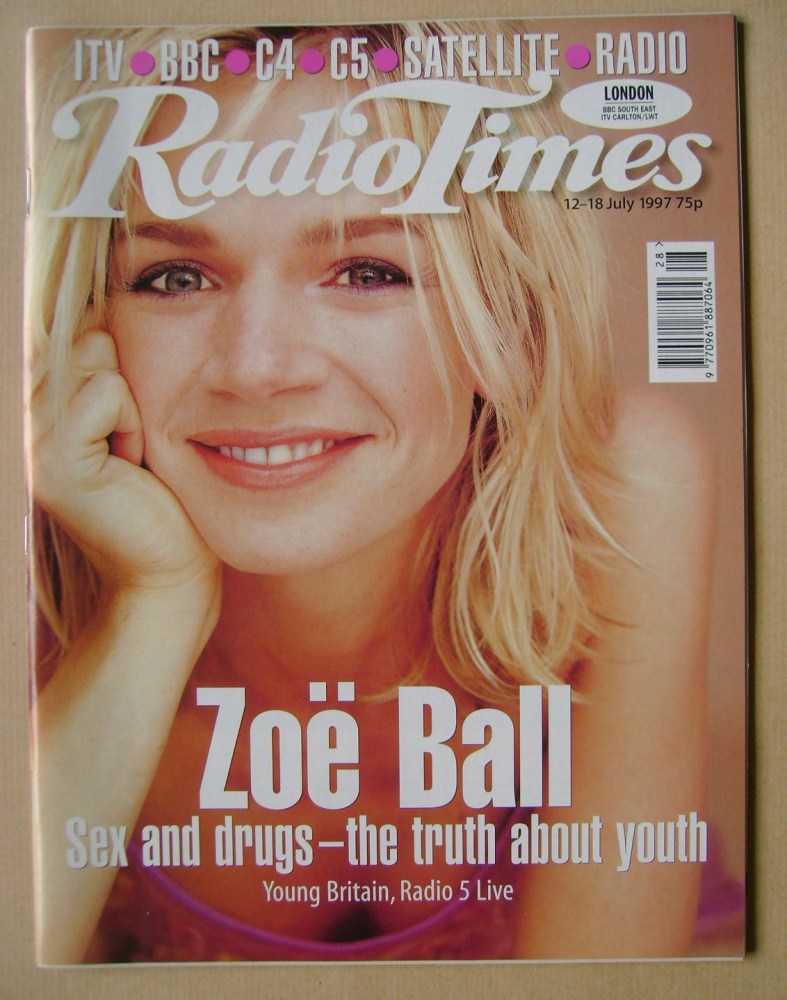 Radio Times magazine - Zoe Ball cover (12-18 July 1997)