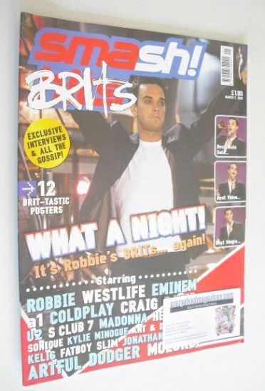 Smash Hits magazine - Robbie Williams cover (1 March 2001)