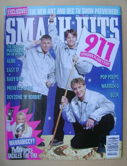 Smash Hits magazine - 911 cover (29 January - 11 February 1997)