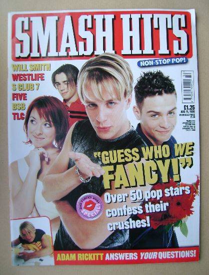 Smash Hits magazine - Pop Star Crushes cover (11 August 1999)