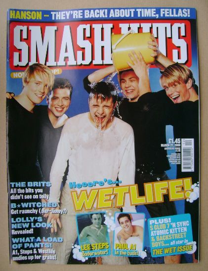 Smash Hits magazine - Westlife cover (22 March 2000)