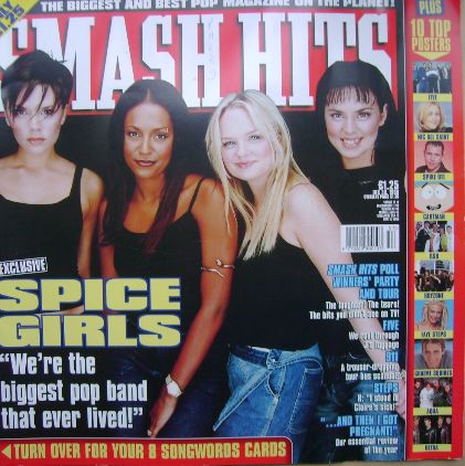 Smash Hits magazine - Spice Girls cover (30 December 1998)