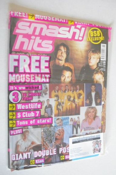 Smash Hits magazine - Backstreet Boys cover (15 November 2000 - Issue 1/3)