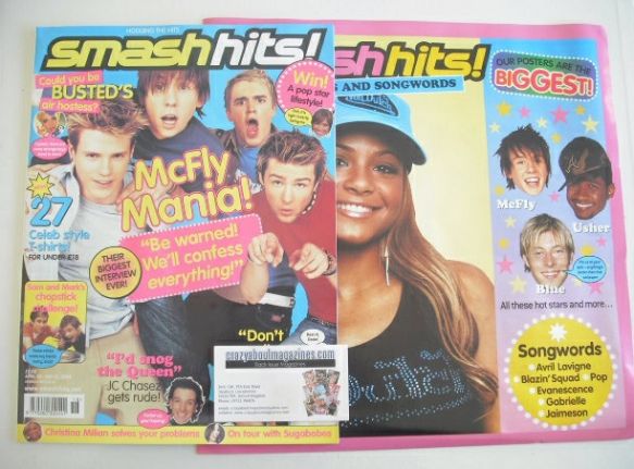 <!--2004-04-30-->Smash Hits magazine - McFly cover (30 April - 13 May 2004)