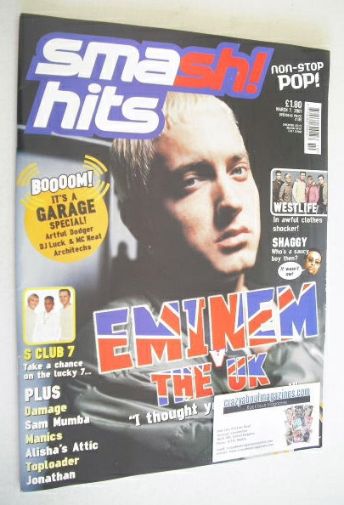 Smash Hits magazine - Eminem cover (7 March 2001)