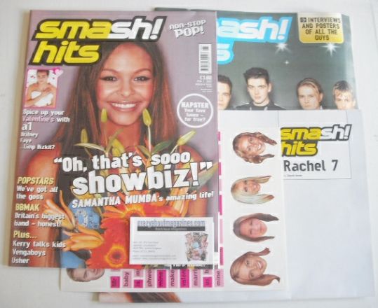 Smash Hits magazine - Samantha Mumba cover (7 February 2001)