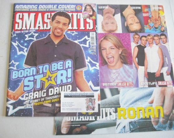 Smash Hits magazine - Craig David cover (26 July 2000)
