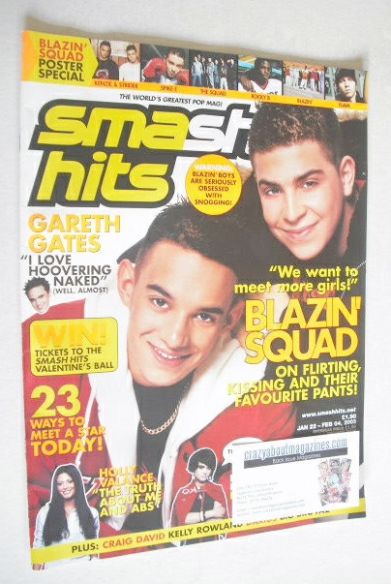 Smash Hits magazine - Blazin' Squad cover (22 January - 4 February 2003)