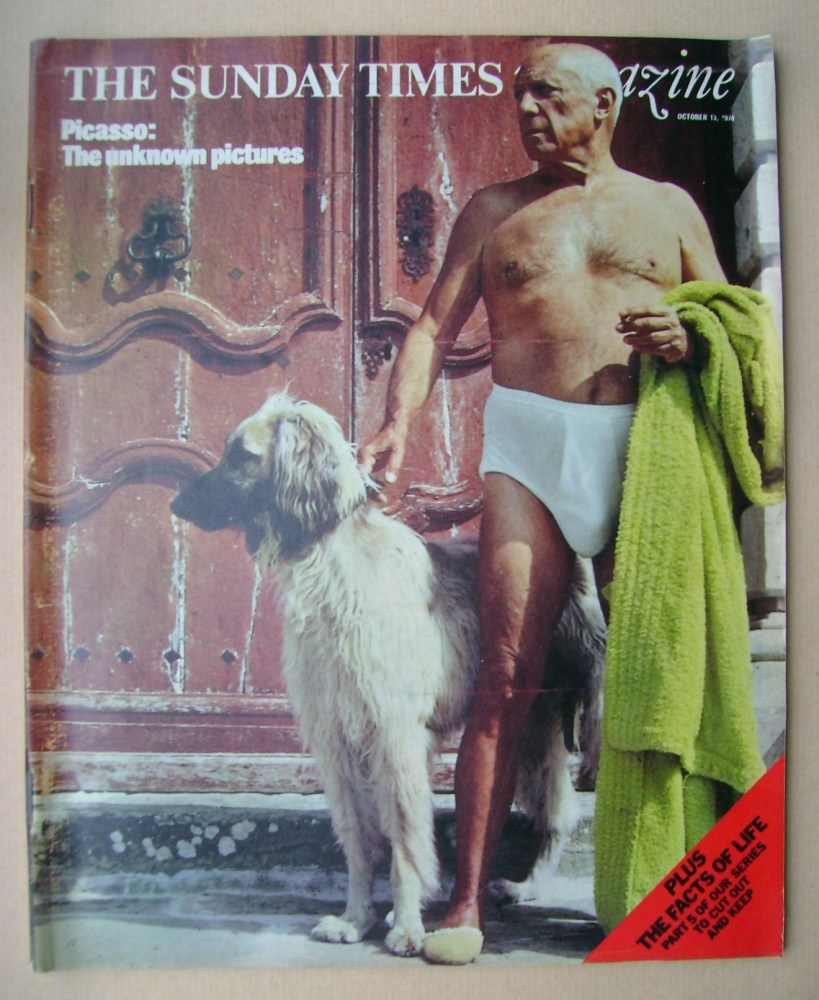 The Sunday Times magazine - Pablo Picasso cover (13 October 1974)