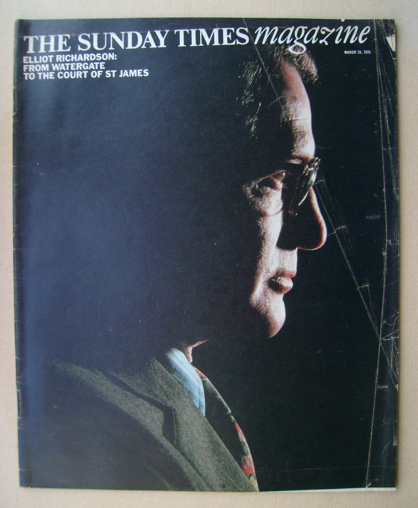 The Sunday Times magazine - Elliot Richardson cover (23 March 1975)