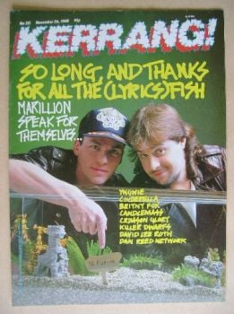 Kerrang magazine - Mark Kelly and Steve Rothery cover (26 November 1988 - Issue 215)