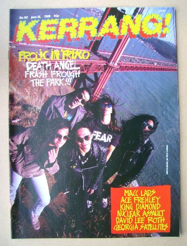 <!--1988-06-18-->Kerrang magazine - Death Angel cover (18 June 1988 - Issue