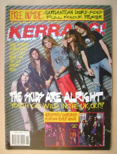 <!--1989-11-18-->Kerrang magazine - Skid Row cover (18 November 1989 - Issu