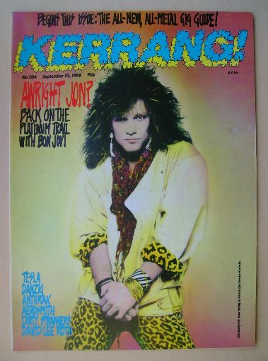 <!--1988-09-10-->Kerrang magazine - Jon Bon Jovi cover (10 September 1988 -