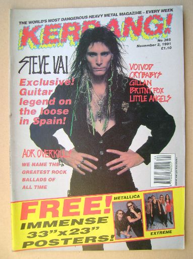 <!--1991-11-02-->Kerrang magazine - Steve Vai cover (2 November 1991 - Issu