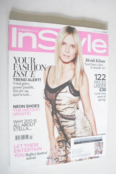 British InStyle magazine - March 2012 - Heidi Klum cover
