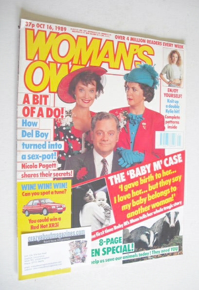 Woman's Own magazine - 16 October 1989 - David Jason, Nicola Pagett and Gwen Taylor cover