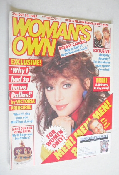 Woman's Own magazine - 24 October 1987 - Victoria Principal cover