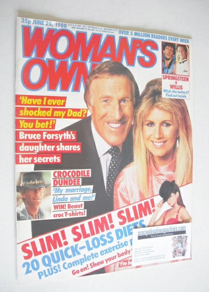 Woman's Own magazine - 25 June 1988 - Bruce Forsyth and daughter Julie cover
