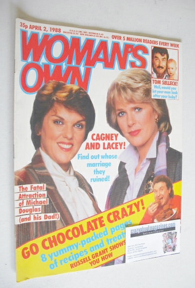 Woman's Own magazine - 2 April 1988 - Sharon Gless and Tyne Daley cover