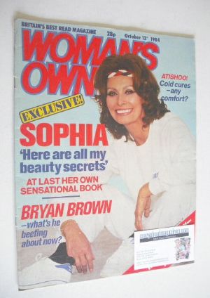 <!--1984-10-13-->Woman's Own magazine - 13 October 1984 - Sophia Loren cove