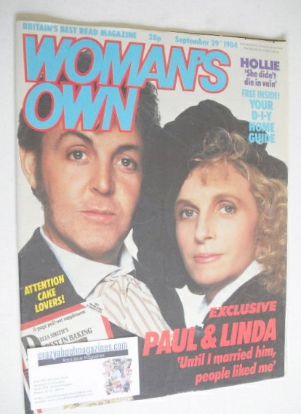 <!--1984-09-29-->Woman's Own magazine - 29 September 1984 - Paul and Linda 