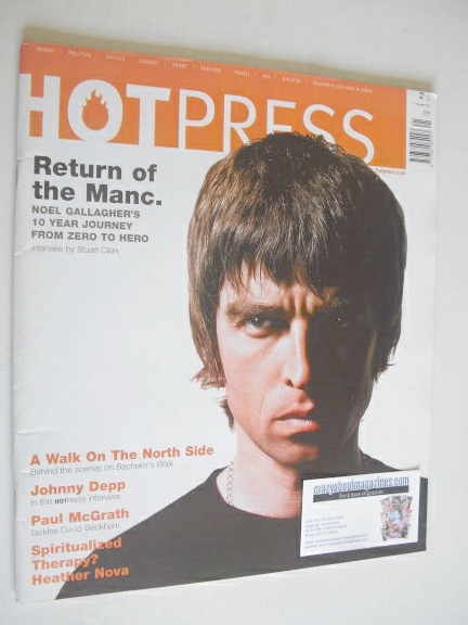 <!--2001-10-10-->Hot Press magazine - Noel Gallagher cover (10 October 2001