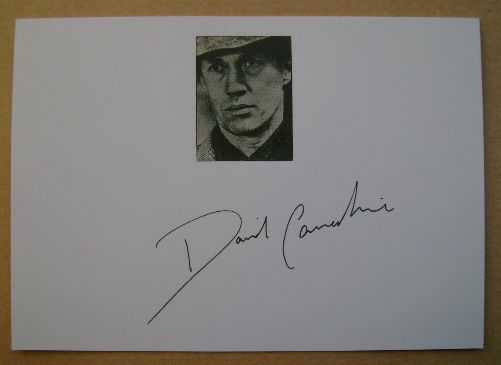 David Carradine autograph (hand-signed white card)