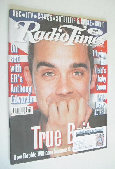 <!--1999-02-13-->Radio Times magazine - Robbie Williams cover (13-19 Februa