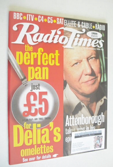 <!--1998-10-17-->Radio Times magazine - David Attenborough cover (17-23 Oct