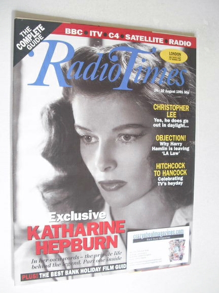 Radio Times magazine - Katharine Hepburn cover (24-30 August 1991)