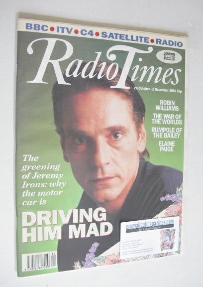 Radio Times magazine - Jeremy Irons cover (26 October-1 November 1991)
