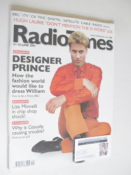 Radio Times magazine - Prince William cover (14-20 June 2003)