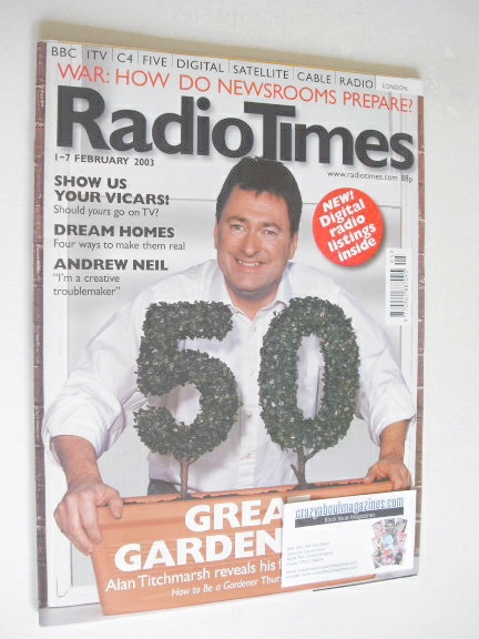 Radio Times magazine - Alan Titchmarsh cover (1-7 February 2003)