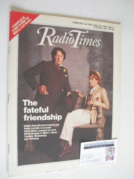 <!--1985-03-23-->Radio Times magazine - Michael Gambon and Robin Lermitte c