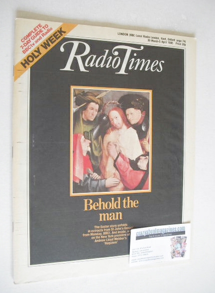 Radio Times magazine - Behold The Man cover (30 March - 5 April 1985)