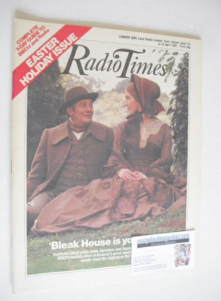 Radio Times magazine - Denholm Elliott and Suzanne Burden cover (6-12 April 1985)