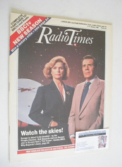 Radio Times magazine - Dirk Bogarde and Lee Remick cover (9-15 January 1988)