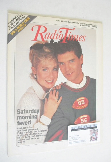 Radio Times magazine - Sarah Greene and Phillip Schofield cover (12-18 March 1988)